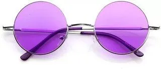 Round Sunglasses (For Men & Women, Violet, Black)