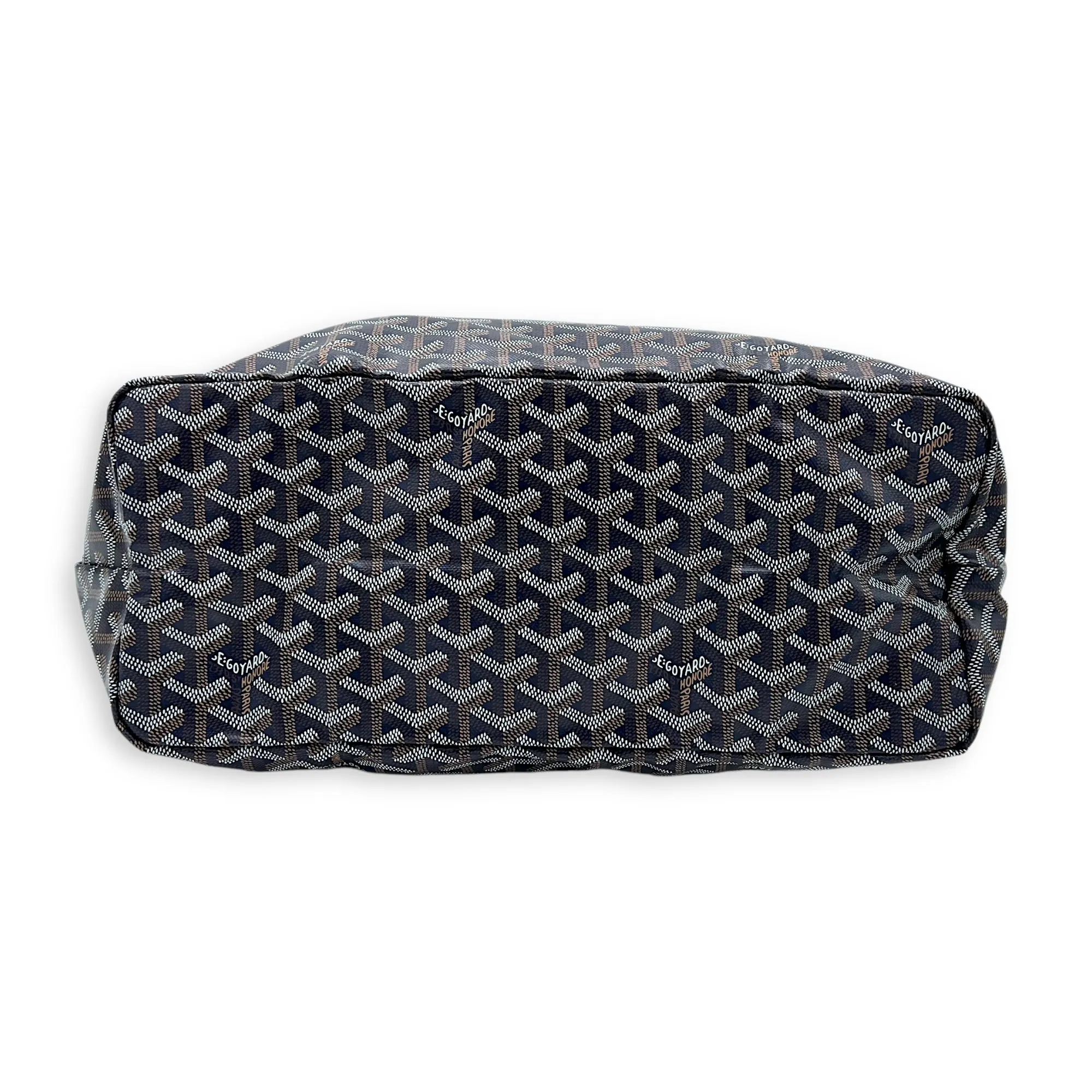 Saint Louis PM Blue Tote Bag in Coated Canvas, Silver hardware