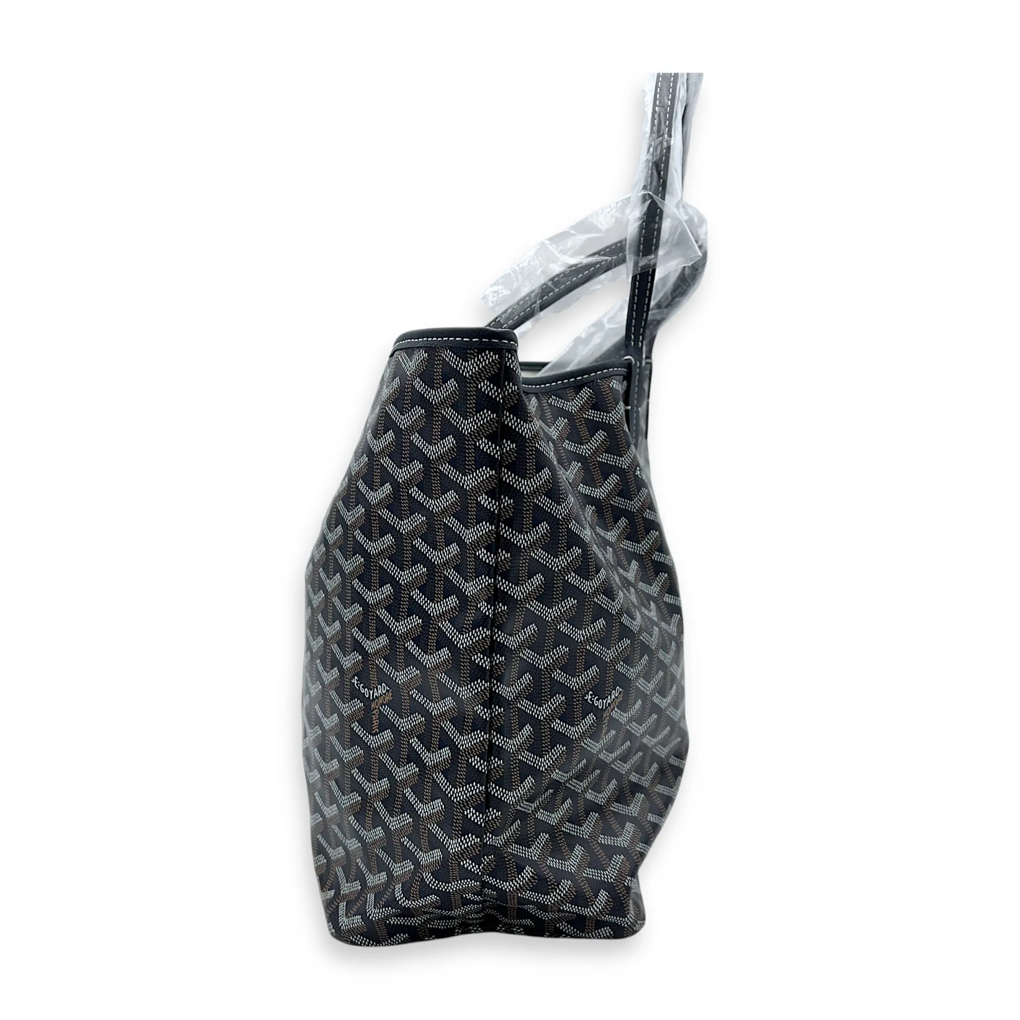 Saint Louis PM Blue Tote Bag in Coated Canvas, Silver hardware