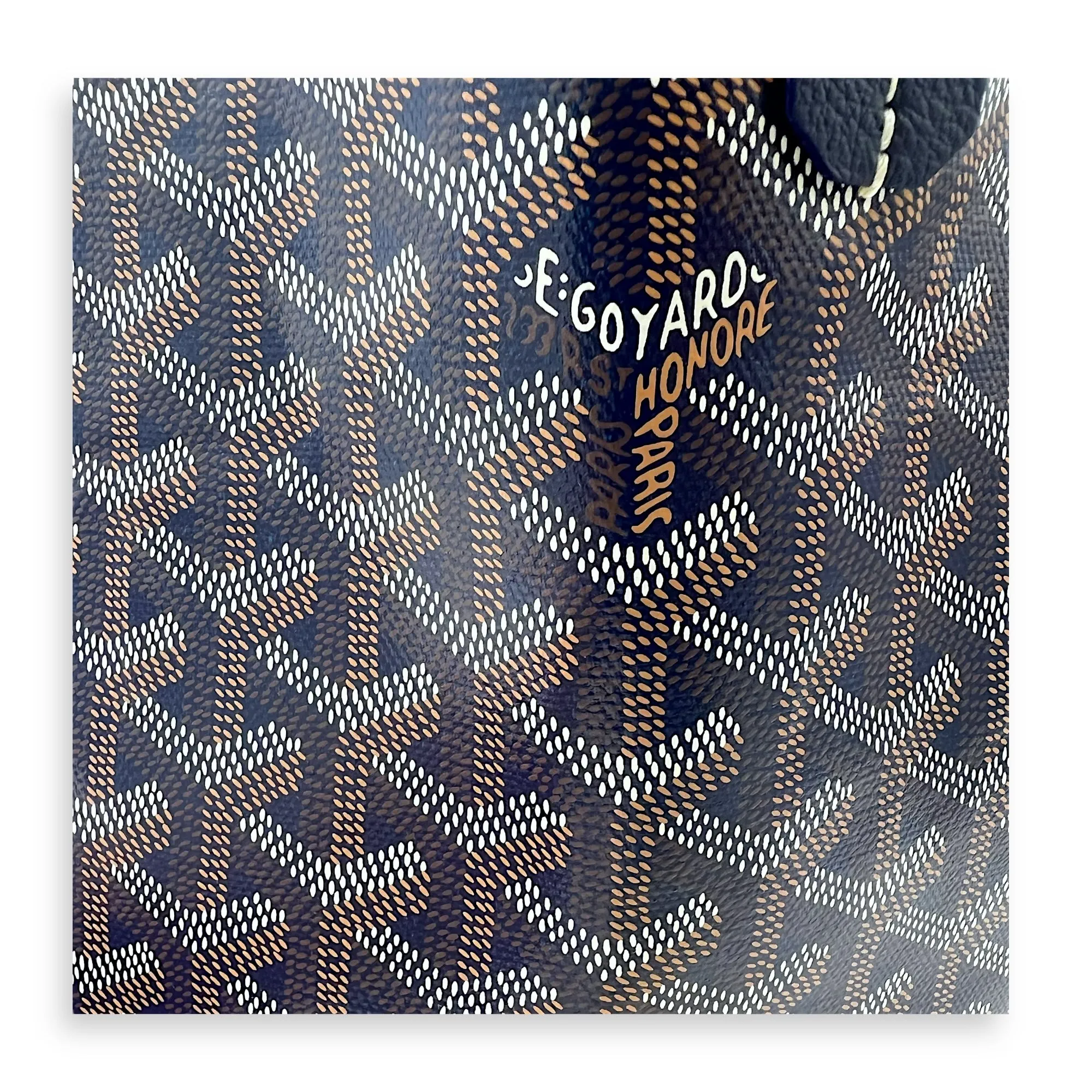 Saint Louis PM Blue Tote Bag in Coated Canvas, Silver hardware