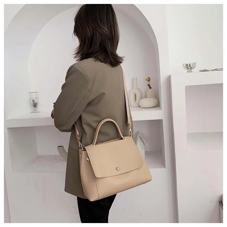 Simply PU Leather Solid Color Crossbody Bag For Women