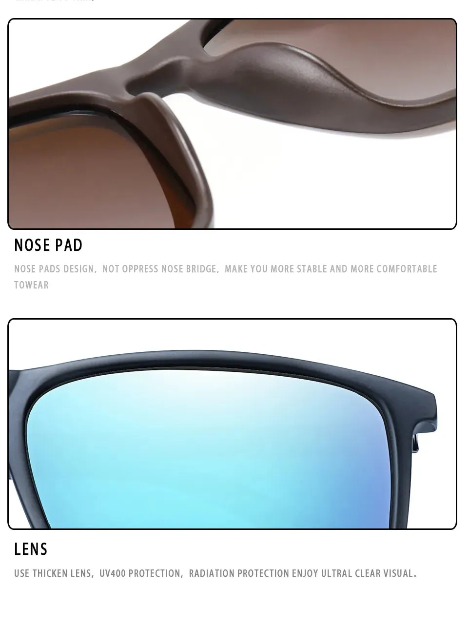 Square Vintage Polarized Men's Sunglasses