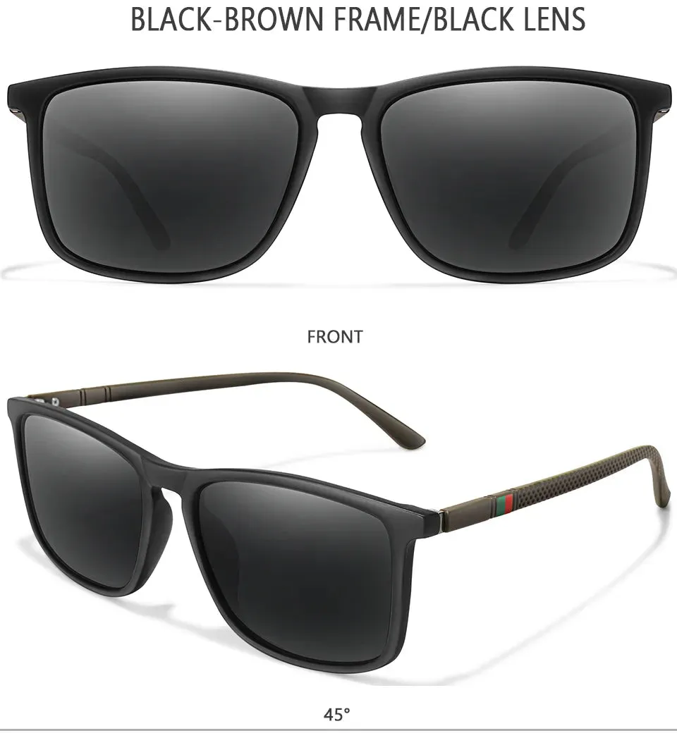 Square Vintage Polarized Men's Sunglasses