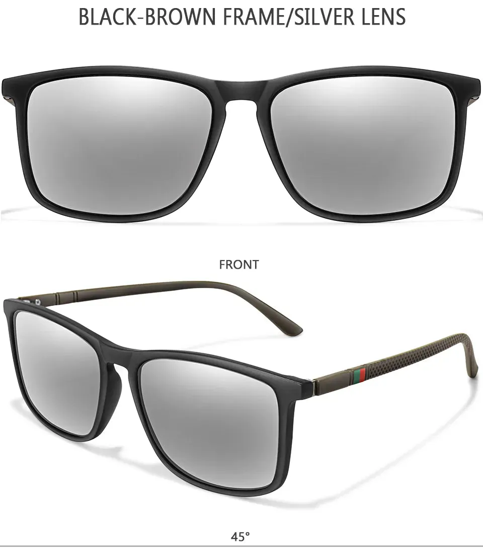 Square Vintage Polarized Men's Sunglasses