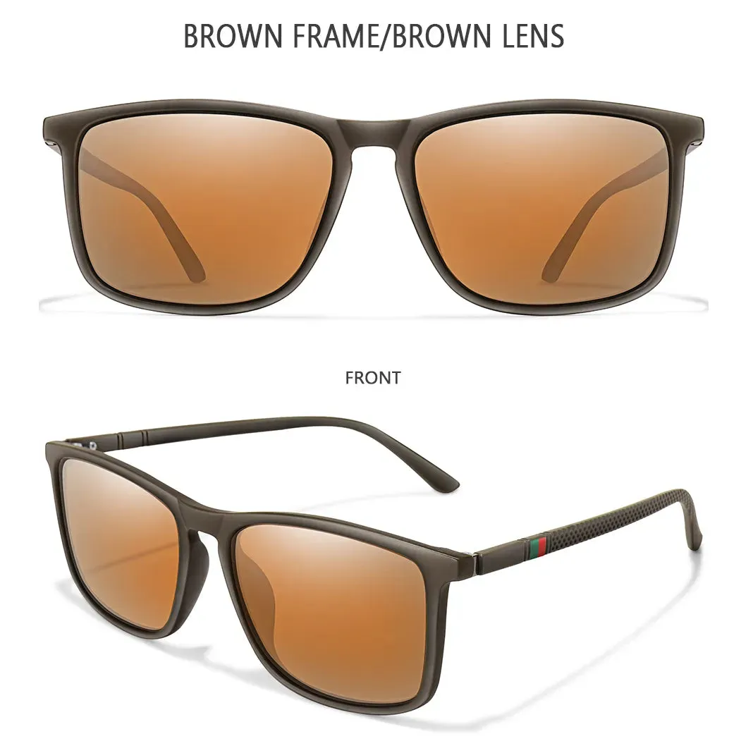 Square Vintage Polarized Men's Sunglasses