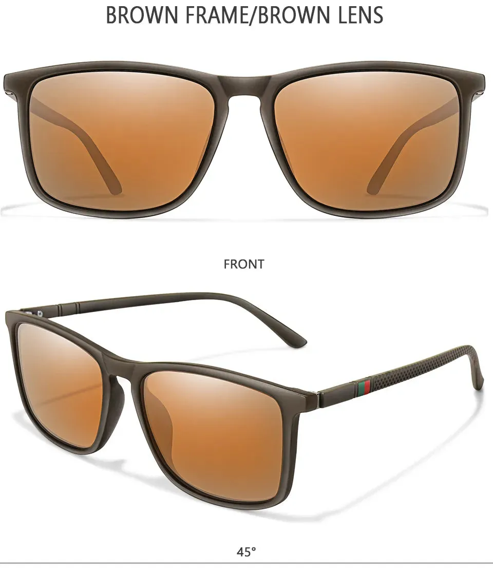 Square Vintage Polarized Men's Sunglasses