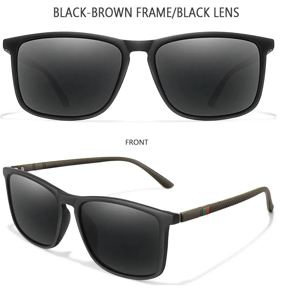 Square Vintage Polarized Men's Sunglasses
