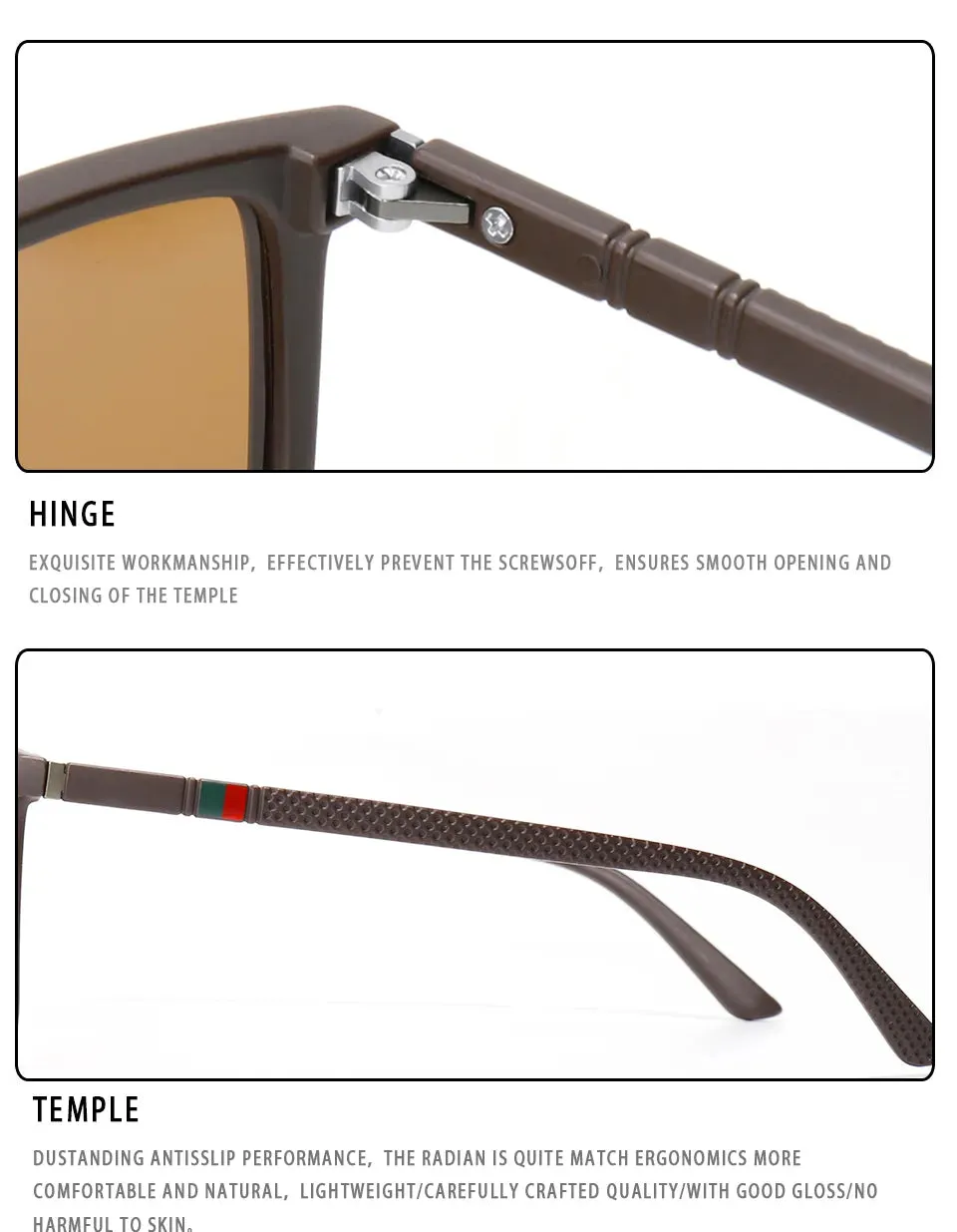 Square Vintage Polarized Men's Sunglasses
