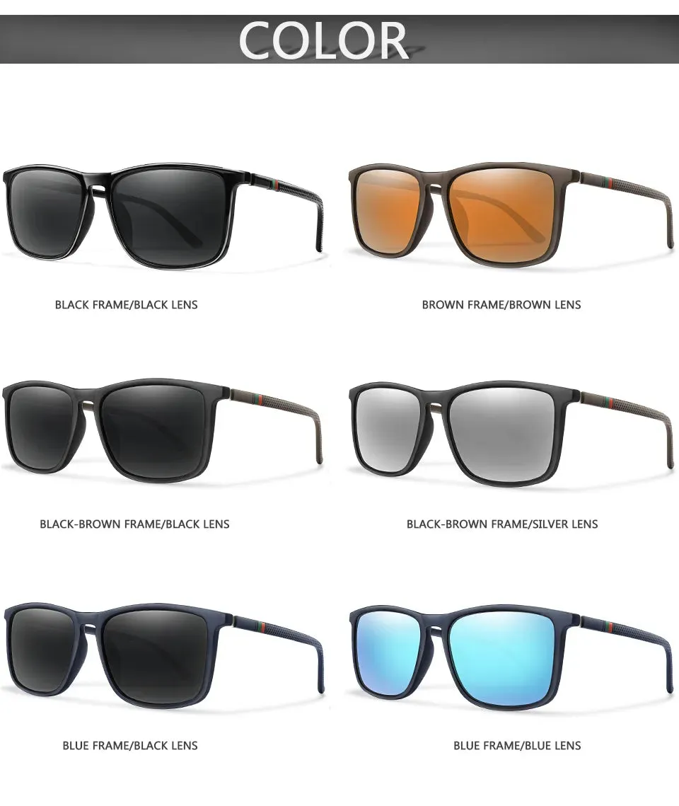 Square Vintage Polarized Men's Sunglasses