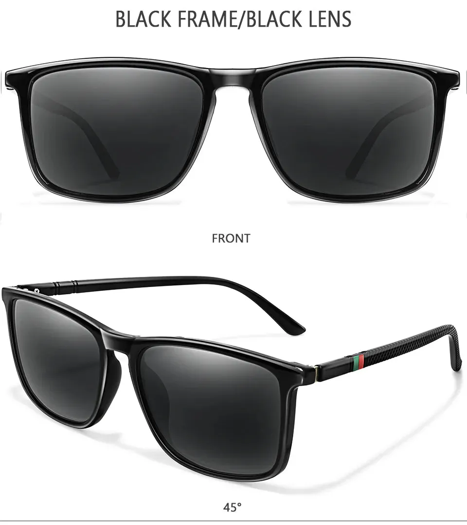 Square Vintage Polarized Men's Sunglasses