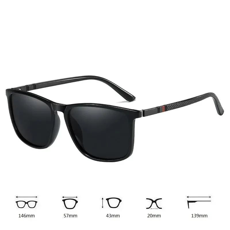 Square Vintage Polarized Men's Sunglasses
