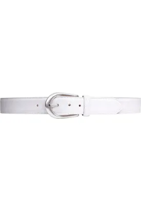 Streets Ahead Eden Leather Belt with Silver Buckle 18208 | White Leather