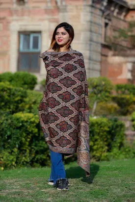 Stylish Black Colour Designer Shawl With Beautifully Highlighted pattern A Sure to Give You Warm Look.