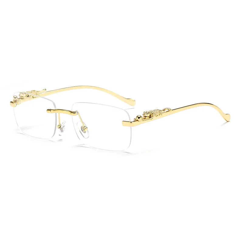 Sunglasses sun Shades Cheetah Decorative Personality Rimless Color Men's and Women's Retro Square Frame Metal unisex