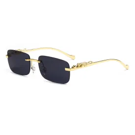 Sunglasses sun Shades Cheetah Decorative Personality Rimless Color Men's and Women's Retro Square Frame Metal unisex