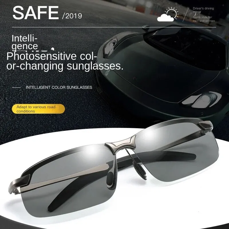 Sunglasses sun Shades Color Changing Polarized Driver Night Vision Men's Outdoor Cycling Day and Night Dual Use Driving unisex