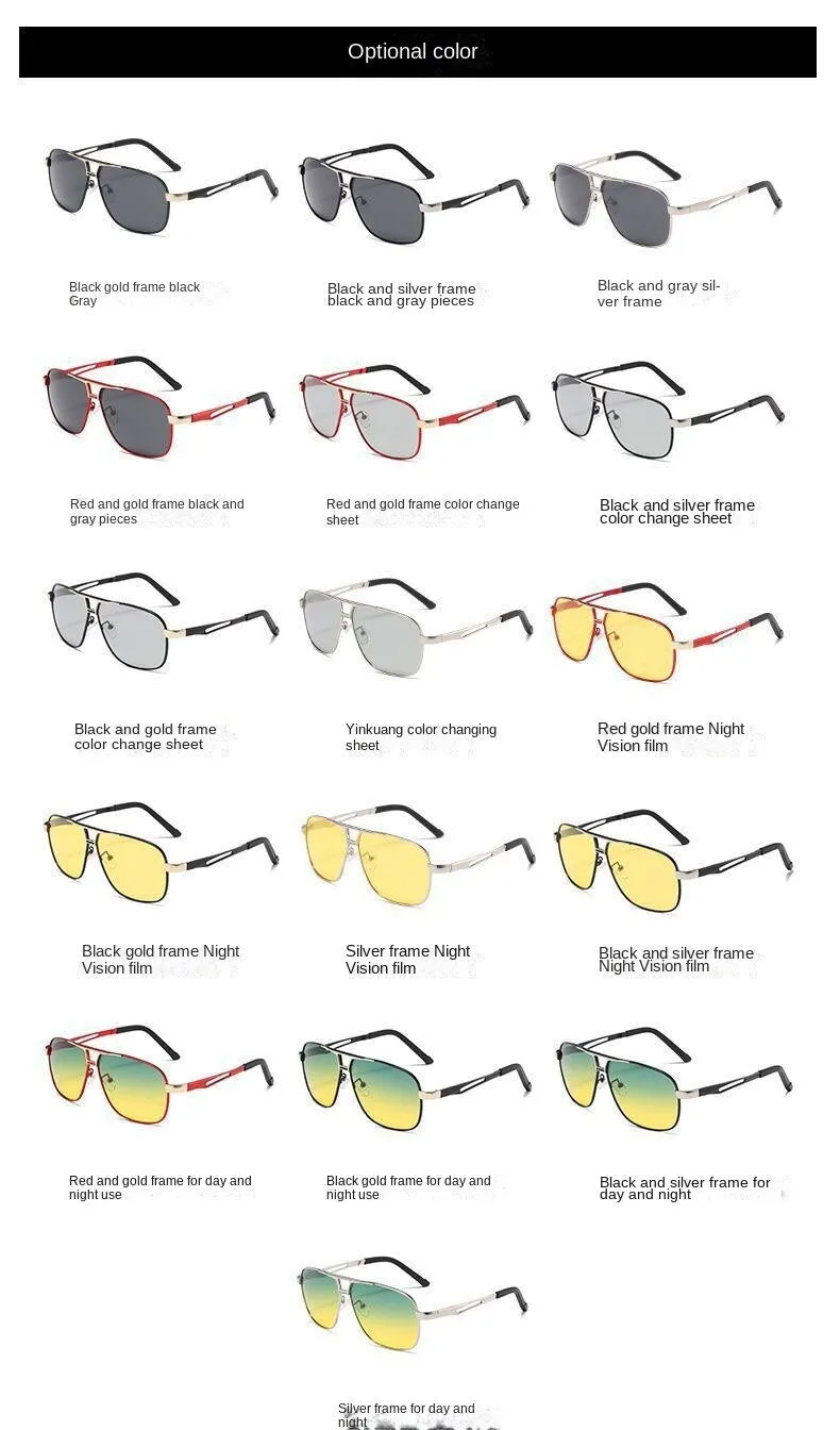Sunglasses sun Shades Day and Night Dual Use Discolored Polarized Men's Anti High Beam Fishing HD Driving unisex