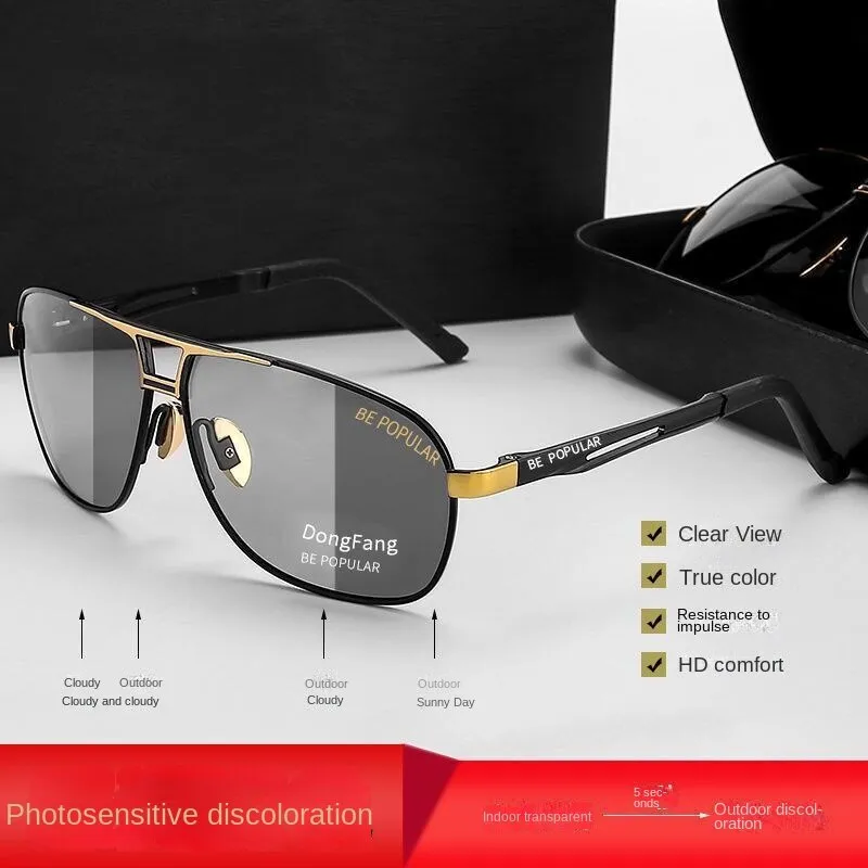 Sunglasses sun Shades Day and Night Dual Use Discolored Polarized Men's Anti High Beam Fishing HD Driving unisex