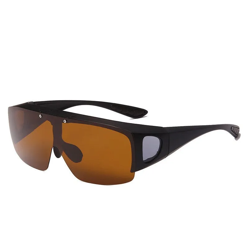 Sunglasses sun Shades Flip Set of Polarized One Piece Myopia Partial Mountain Climbing Biking Fishing unisex