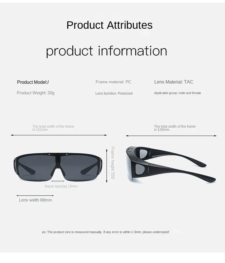 Sunglasses sun Shades Flip Set of Polarized One Piece Myopia Partial Mountain Climbing Biking Fishing unisex