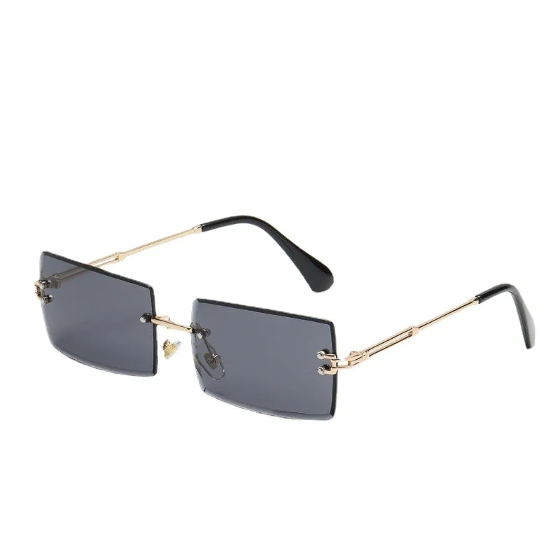 Sunglasses sun Shades Frameless Trimming Square Gradient Color Marine Clip Fashion Street Shooting Trendy unisex