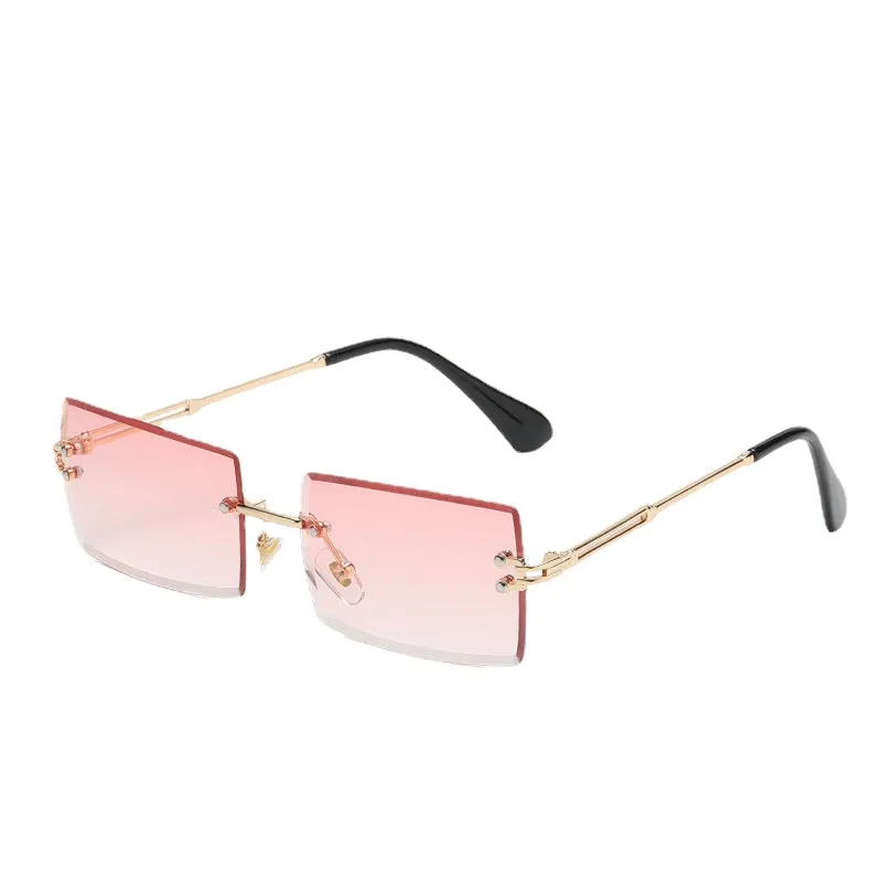Sunglasses sun Shades Frameless Trimming Square Gradient Color Marine Clip Fashion Street Shooting Trendy unisex