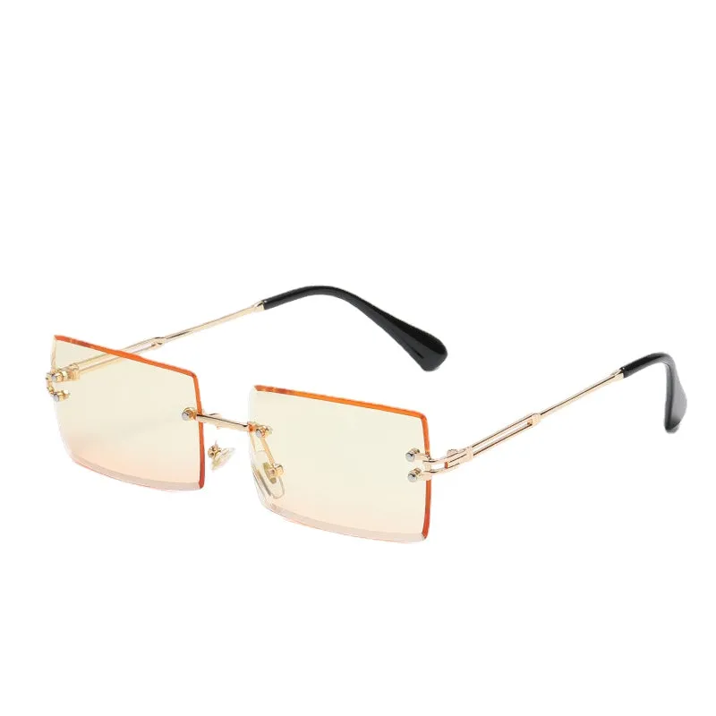 Sunglasses sun Shades Frameless Trimming Square Gradient Color Marine Clip Fashion Street Shooting Trendy unisex