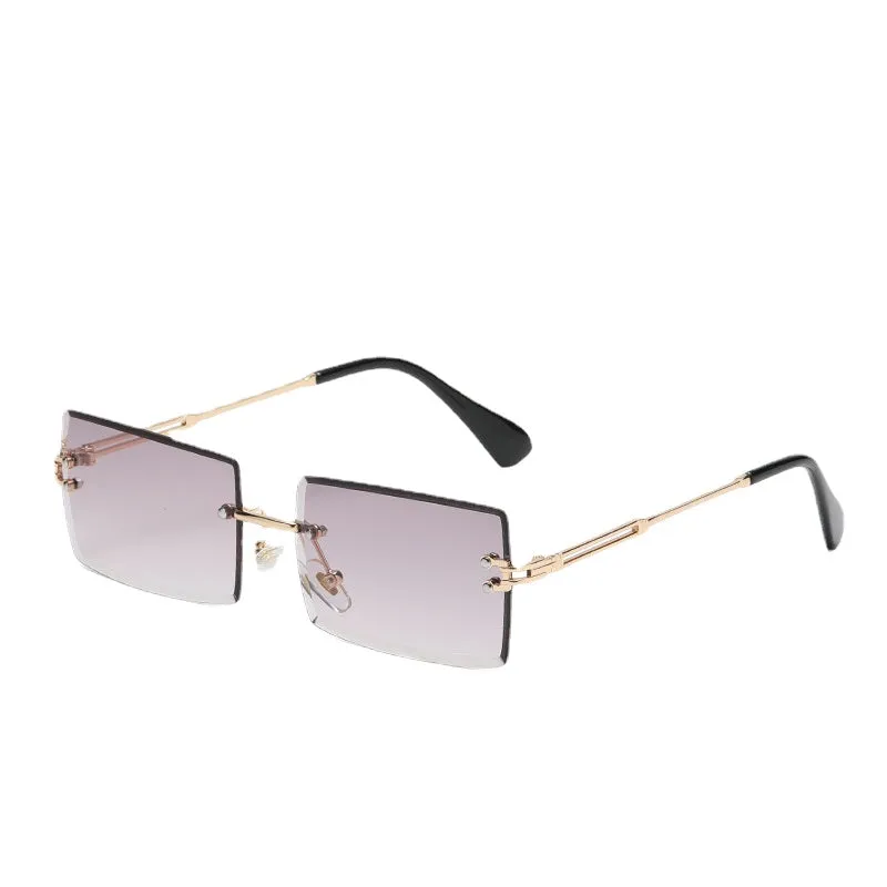 Sunglasses sun Shades Frameless Trimming Square Gradient Color Marine Clip Fashion Street Shooting Trendy unisex