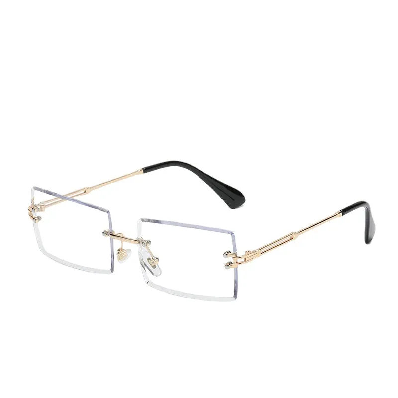 Sunglasses sun Shades Frameless Trimming Square Gradient Color Marine Clip Fashion Street Shooting Trendy unisex