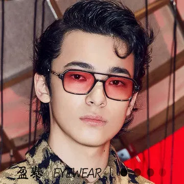 Sunglasses sun Shades Frameless Trimming Square Gradient Color Marine Clip Fashion Street Shooting Trendy unisex