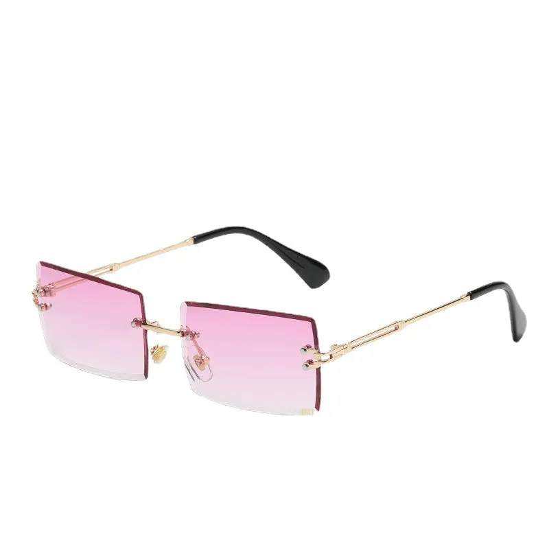 Sunglasses sun Shades Frameless Trimming Square Gradient Color Marine Clip Fashion Street Shooting Trendy unisex