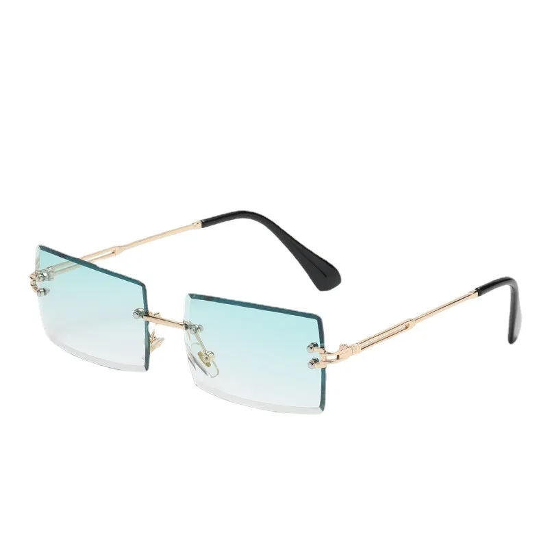 Sunglasses sun Shades Frameless Trimming Square Gradient Color Marine Clip Fashion Street Shooting Trendy unisex