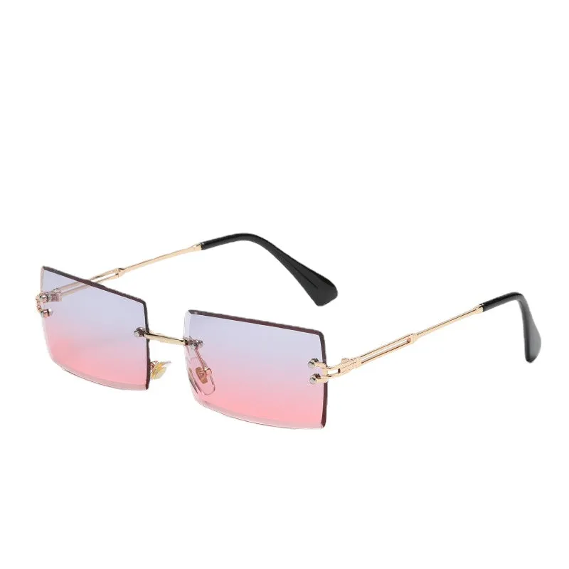 Sunglasses sun Shades Frameless Trimming Square Gradient Color Marine Clip Fashion Street Shooting Trendy unisex