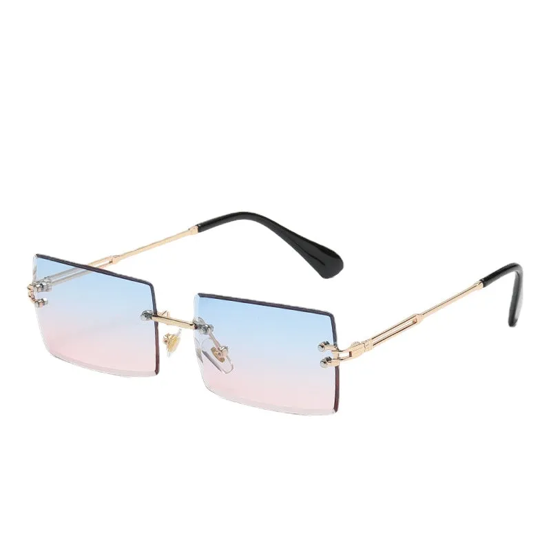 Sunglasses sun Shades Frameless Trimming Square Gradient Color Marine Clip Fashion Street Shooting Trendy unisex