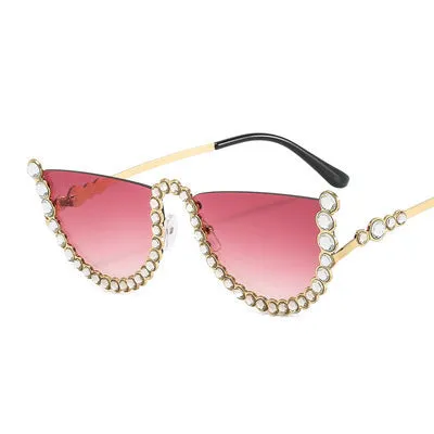 Sunglasses sun Shades Gorgeous Diamond Fashion Metal Color Half Frame Personalized unisex