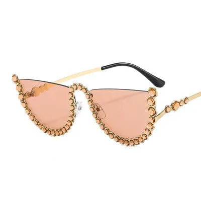 Sunglasses sun Shades Gorgeous Diamond Fashion Metal Color Half Frame Personalized unisex