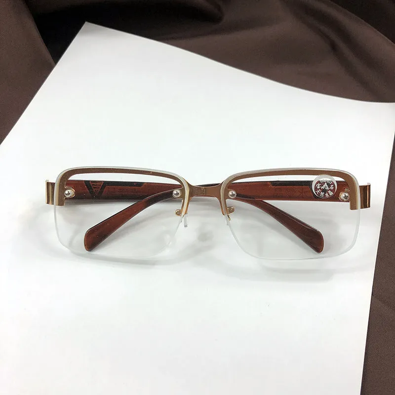 Sunglasses sun Shades Half Frame Perforated Men's Square Crystal Glass Crystal shade unisex