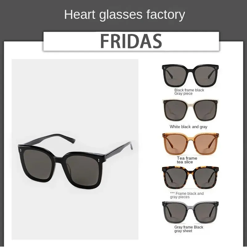 Sunglasses sun Shades High Grade Big Square Rim Big Face Show Face Small UV Protection unisex