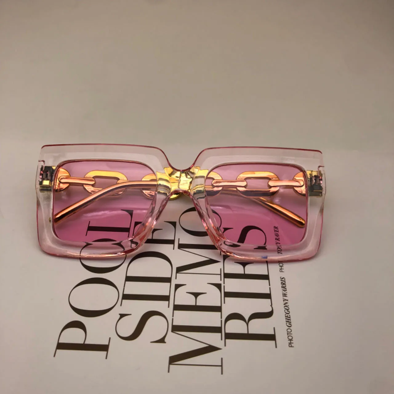 Sunglasses sun Shades Large Rim High Grade Box Chain unisex
