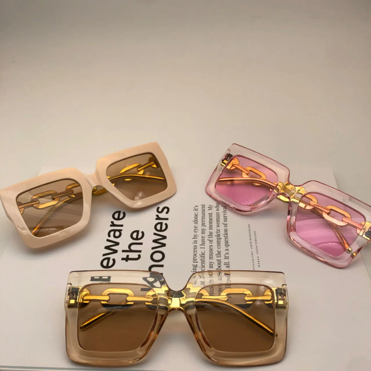 Sunglasses sun Shades Large Rim High Grade Box Chain unisex