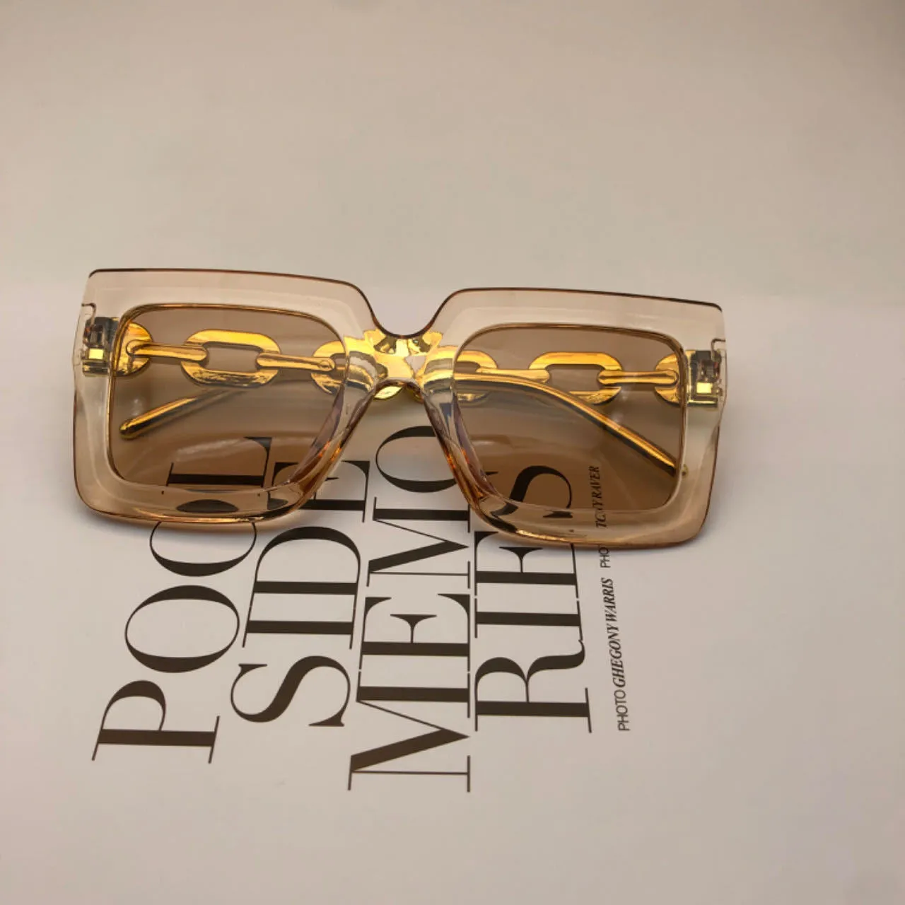 Sunglasses sun Shades Large Rim High Grade Box Chain unisex
