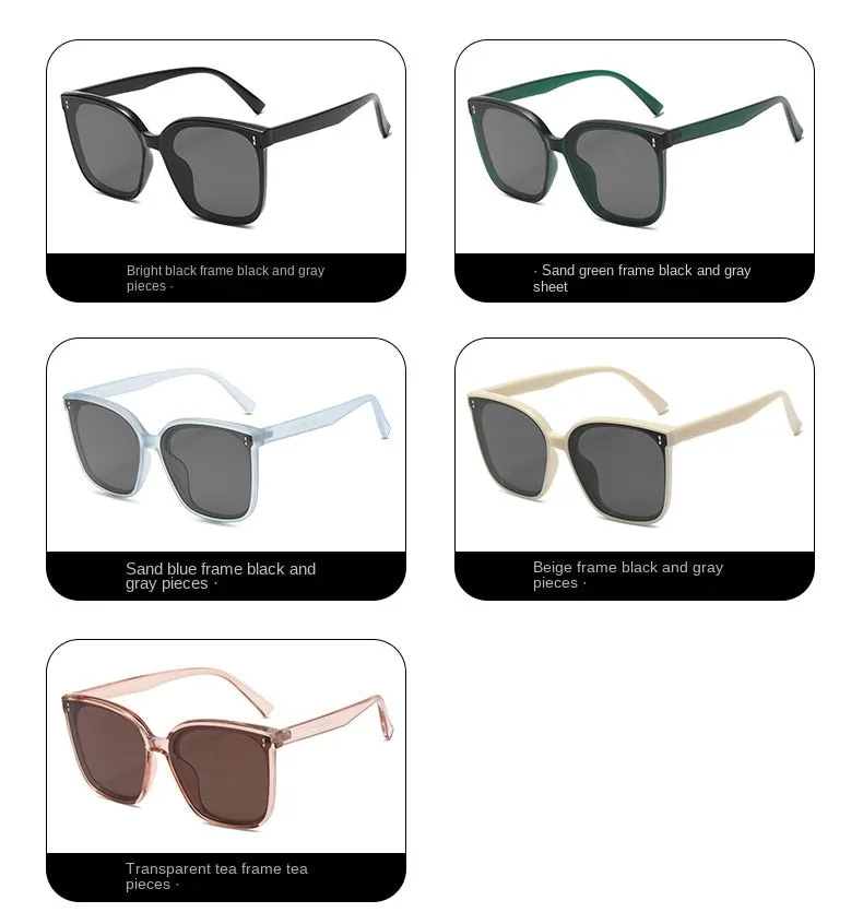 Sunglasses sun Shades Large Square Frame Men's and Women's High Grade Make Your Face Look Smaller Street unisex