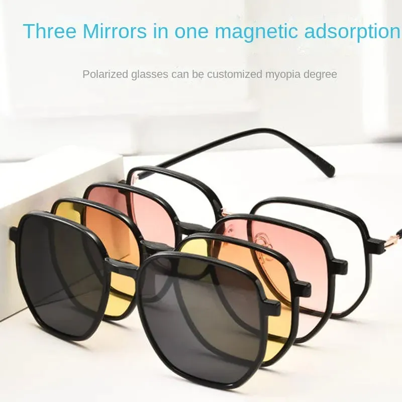 Sunglasses sun Shades Magnetic Set of Polarized Night Vision Goggles Fashion Progressive set Color unisex