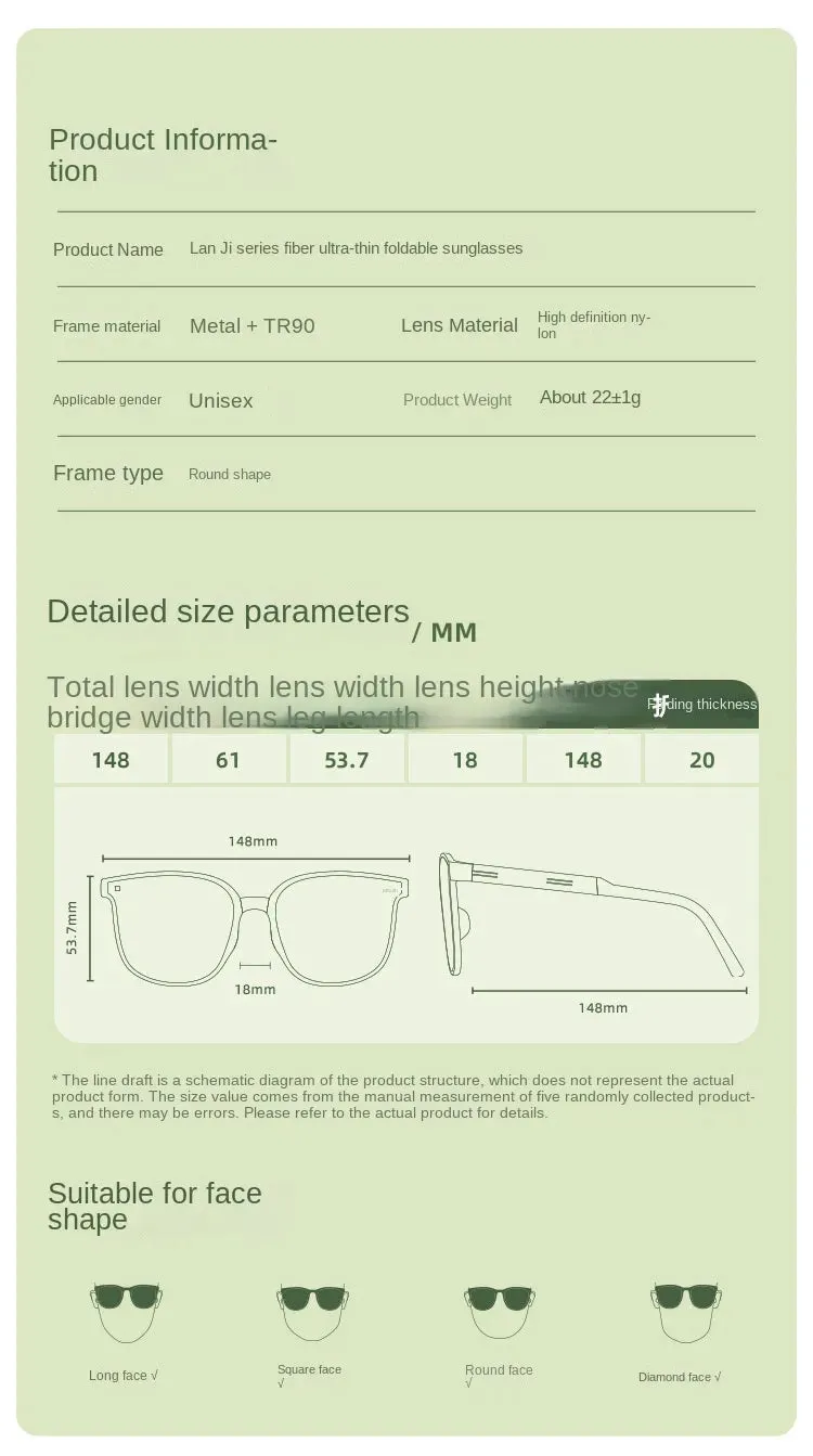 Sunglasses sun Shades Men's and Women's Fashionable UV Protection Foldable Driving shade Polarized unisex