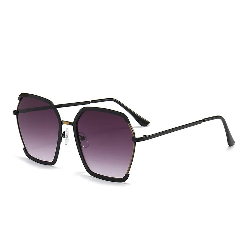 Sunglasses sun Shades Metal Large Frame Frame Gradient Color UV Protection High Grade Women's unisex