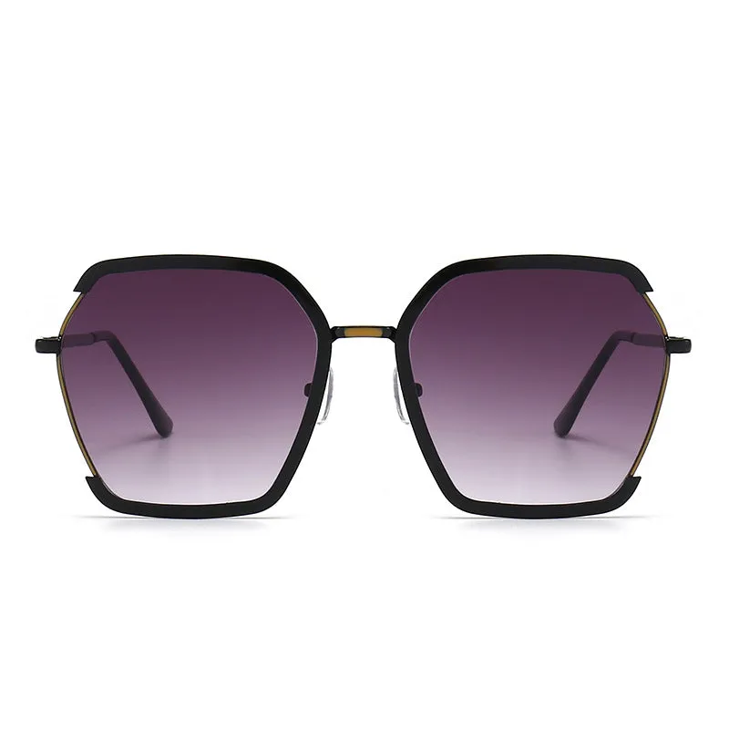 Sunglasses sun Shades Metal Large Frame Frame Gradient Color UV Protection High Grade Women's unisex