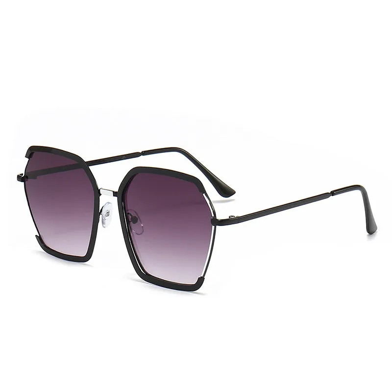 Sunglasses sun Shades Metal Large Frame Frame Gradient Color UV Protection High Grade Women's unisex
