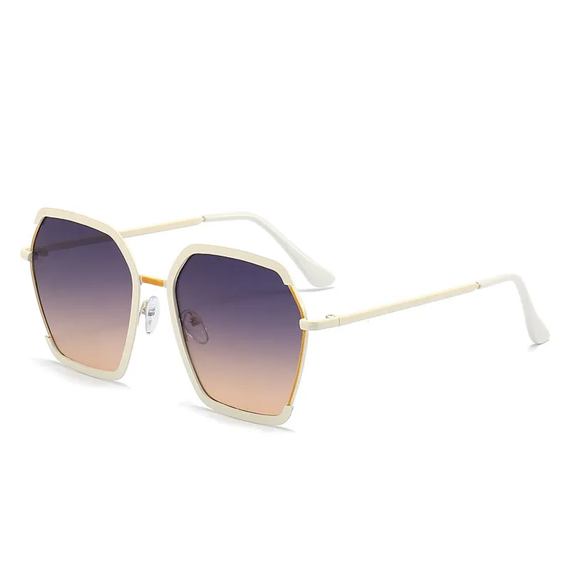 Sunglasses sun Shades Metal Large Frame Frame Gradient Color UV Protection High Grade Women's unisex