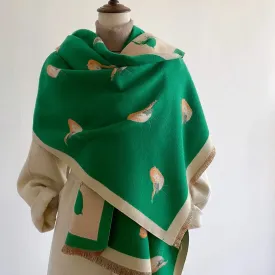 Sweet Bird Prints Woolen Shawl Scarves