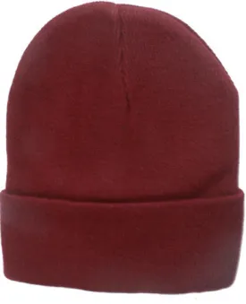 unisex plain burgundy beanie hat Case of 144